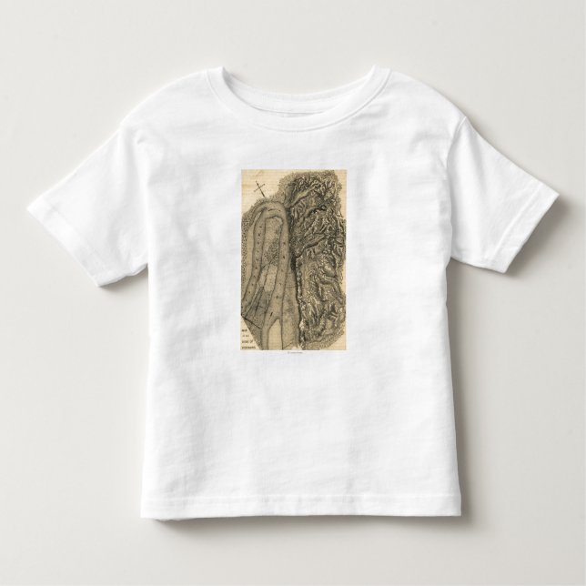 Camiseta Infantil Cerco de Vicksburg - mapa panorâmico da guerra (Frente)