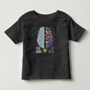 Camiseta Infantil Cérebro Colorido Autismo Conscientista Coração