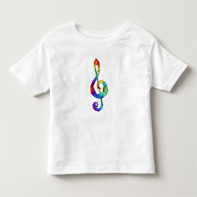 Camiseta Infantil Cérebro de chave musical arco-íris (Frente)