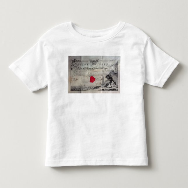 Camiseta Infantil Certificado maçónico, 1785 (Frente)
