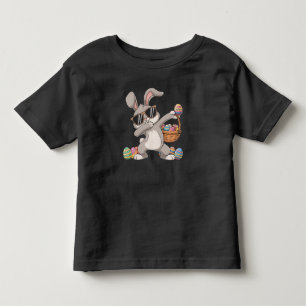 Camiseta Infantil Cesta de Ovos de Páscoa do Coelho Dabbing