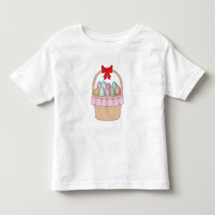 Camiseta Infantil Cesta de Páscoa e Ovos de Páscoa de Pastel