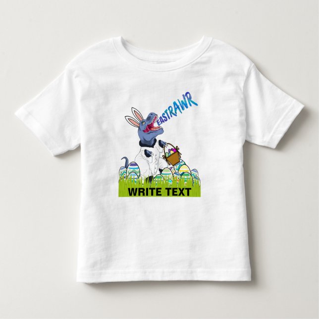 Camiseta Infantil Cesta de Páscoa Rex legal Dinosaur Toddler Dotado  (Frente)