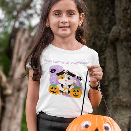 Camiseta Infantil Chá de Bolhas com Gato Kawaii Pirata Diversão de H