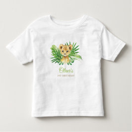 Camiseta Infantil Chá de fraldas de Aniversário Tropical de Lion Cub