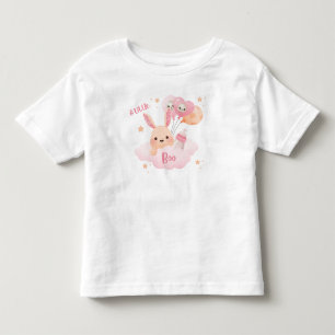 Camiseta Infantil Chá de fraldas de Dia das Bruxas Rosa Pequeno