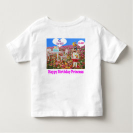 Camiseta Infantil chá infantil. Feliz aniversário Princesa Vermelha 
