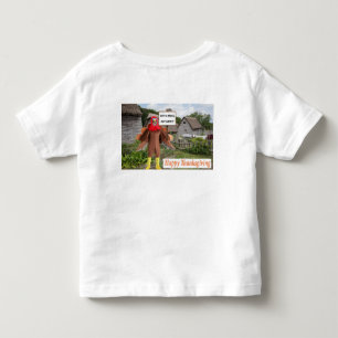 Camiseta Infantil chá infantil. Feliz Dia de Ação de Graças.