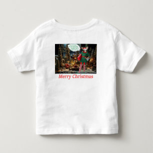 Camiseta Infantil chá infantil. Feliz Natal. fênico raposa/ elfo