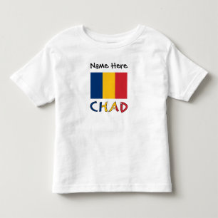 Camiseta Infantil Chad e Bandeira Chadiana Personalizados