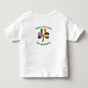 Camiseta Infantil Chad Irlanda EUA Bandeira do Trevo Personalizada