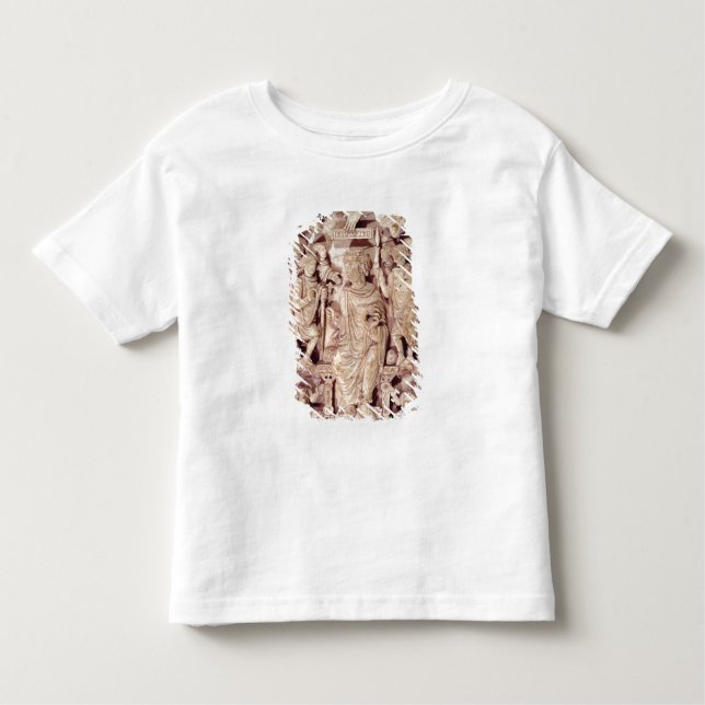 Camiseta Infantil Chapa que descreve o rei David enthroned (Frente)