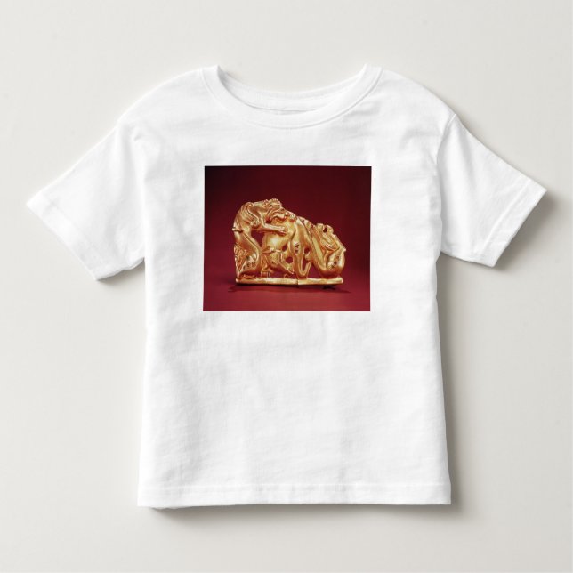 Camiseta Infantil Chapa que descreve um grifo que ataca um cavalo (Frente)