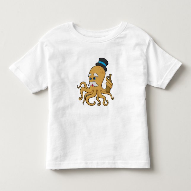 Camiseta Infantil Chapéu de Cavalheiro Polvo (Frente)