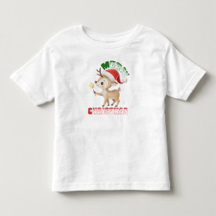 Camiseta Infantil Chapéu de Papai Noel Natal Rena