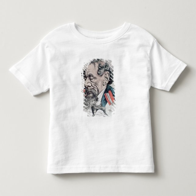 Camiseta Infantil Charles Dickens montado no canal inglês (Frente)