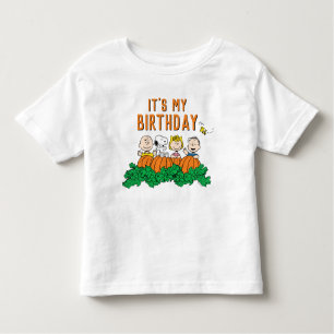 Camiseta Infantil Charlie Brown e Gang Pumpkin Birthday