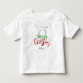 Camiseta Infantil Charm Merry Christmas Light Bulls Dog Monograma