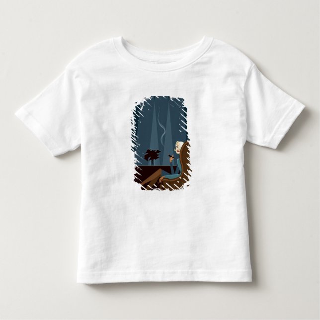 Camiseta Infantil Charuto de fumo da mulher de negócios (Frente)