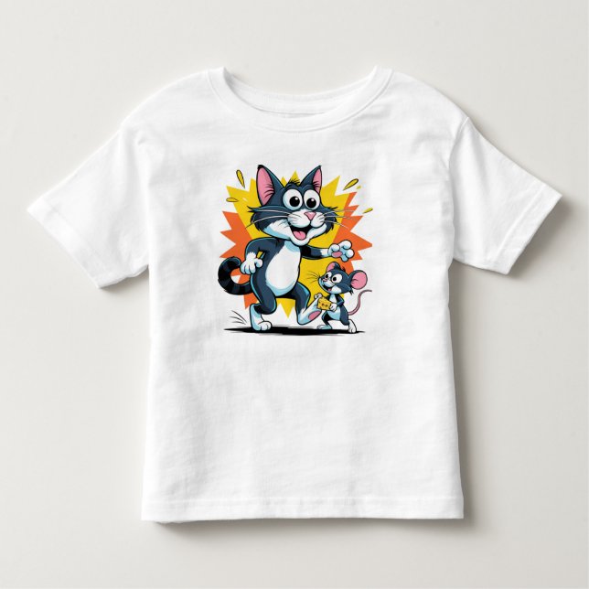 Camiseta Infantil Chase de Rato e Gato (Frente)