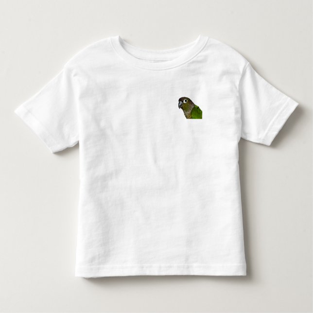 Camiseta Infantil Cheeked verde Conure (Frente)