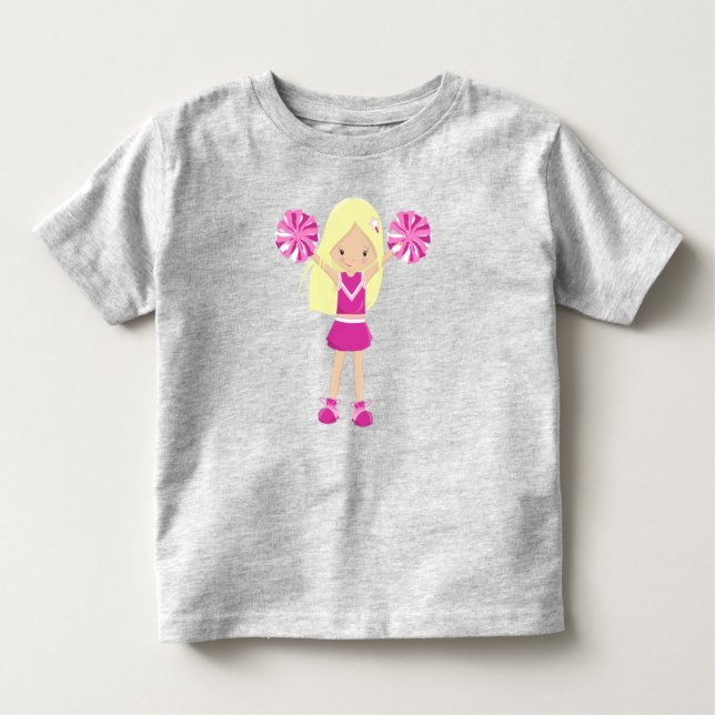 Camiseta Infantil Cheerleaders, Garota Bonita, Cabelo Loiro, Cheerle (Frente)