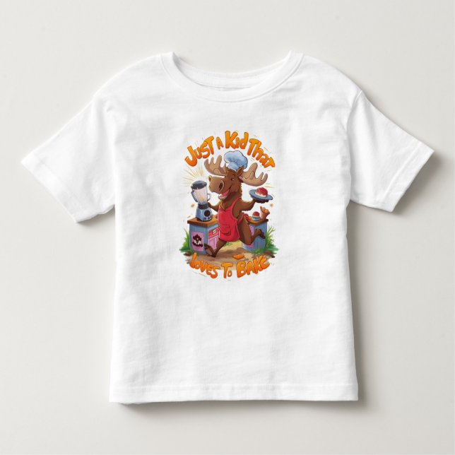 Camiseta Infantil Chef de Alce Atrás da Loja (Frente)