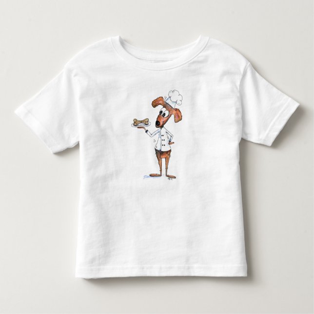 Camiseta Infantil Chef de Cachorro Branco (Frente)