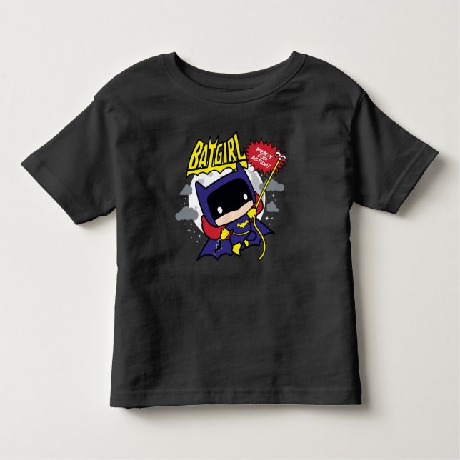 Camiseta Infantil Chibi Batgirl Pronto Para Ação (Frente)