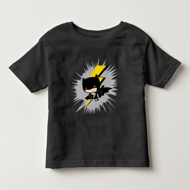 Camiseta Infantil Chibi Batman Lightning Kick (Frente)