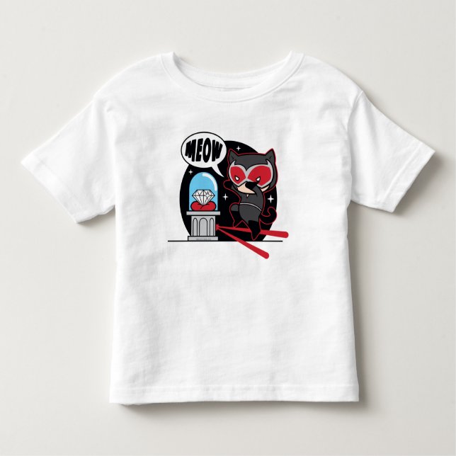 Camiseta Infantil Chibi CatWomen Roubando Um Diamante (Frente)