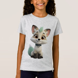 Camiseta Infantil Chibi de Raposa Ártica de Anime 
