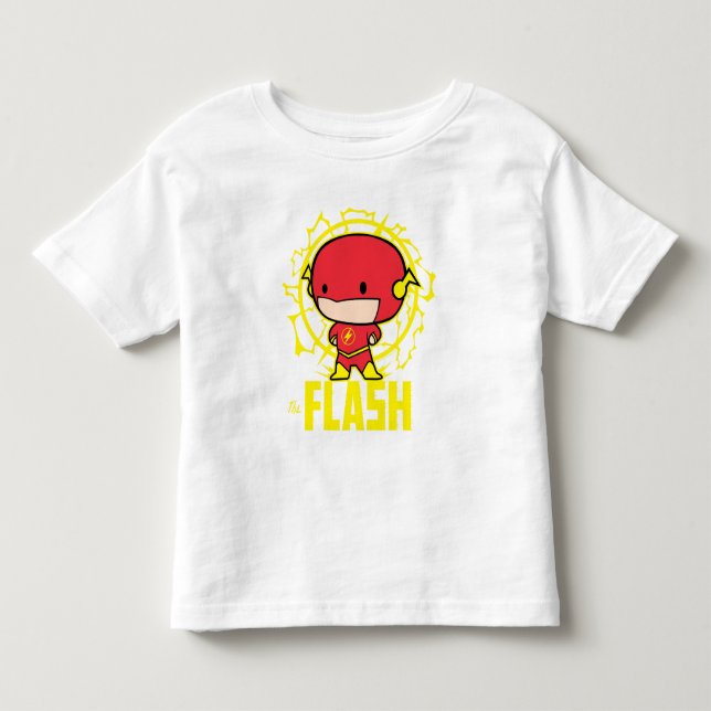 Camiseta Infantil Chibi Flash com eletricidade (Frente)