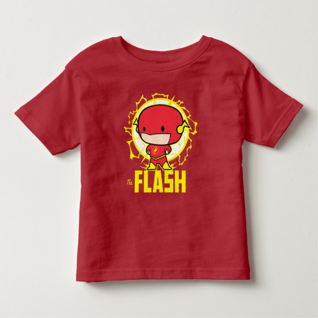 Camiseta Infantil Chibi Flash com eletricidade (Frente)