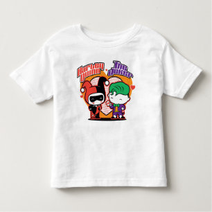 Camiseta Infantil Chibi Harley Quinn & Chibi Joker Hearts