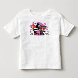 Camiseta Infantil Chibi Harley Quinn e Chibi - Mulher Gato