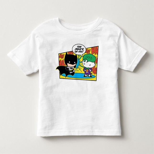 Camiseta Infantil Chibi Joker Pranking Chibi Batman (Frente)