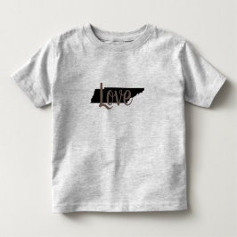 Camiseta Infantil chic AMOR TENNESSEE em letra cursiva sobre cinza |