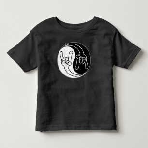 Camiseta Infantil Chifres de Diabo em Heavy Metal Yin Yang