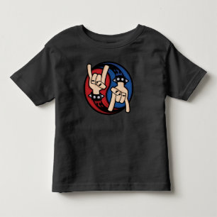 Camiseta Infantil Chifres de Diabo Rock and Roll Yin Yang