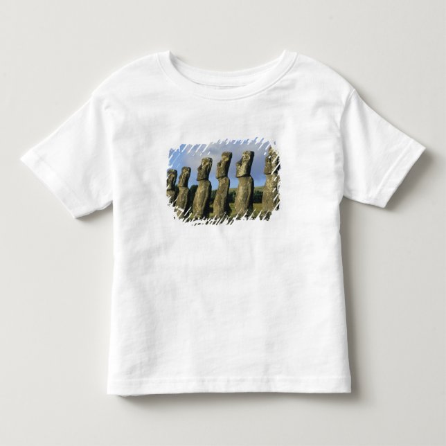 Camiseta Infantil Chile, Ilha da Páscoa, Rapa Nui, Ahu Akivi (Frente)