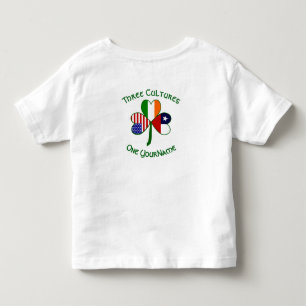Camiseta Infantil Chile Irlanda EUA Trevo Bandeira Personalizada