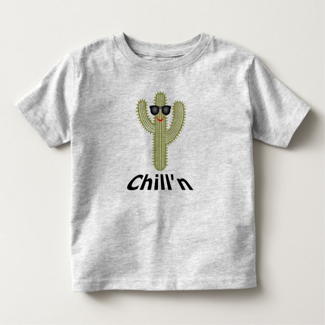 Camiseta Infantil Chill N Cactus Design - Toddler Fine Jersey T-Shir (Frente)