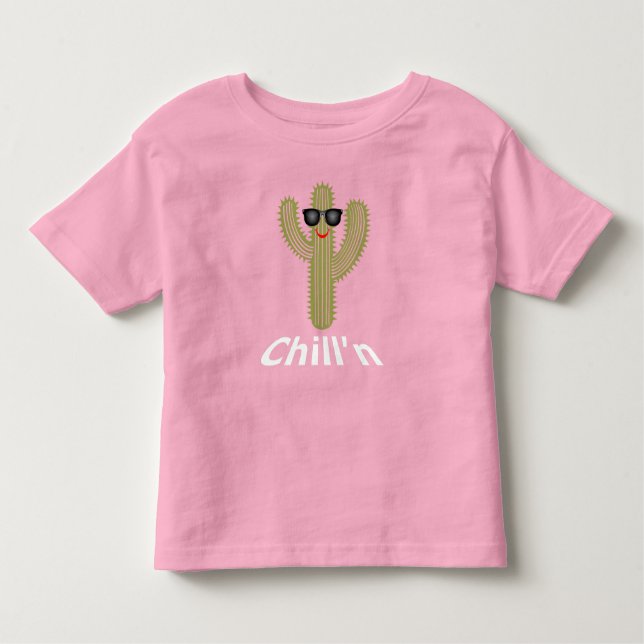 Camiseta Infantil Chill N Cactus Design - Toddler Fine Jersey T-Shir (Frente)
