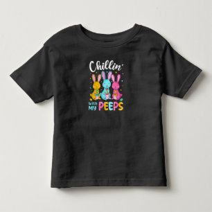 Camiseta Infantil Chillin Com Meus Peeps, Engraçado Coelhinho De P