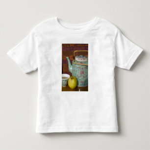 Camiseta Infantil China, Hong Kong. Bule de chá chinês tradicional &