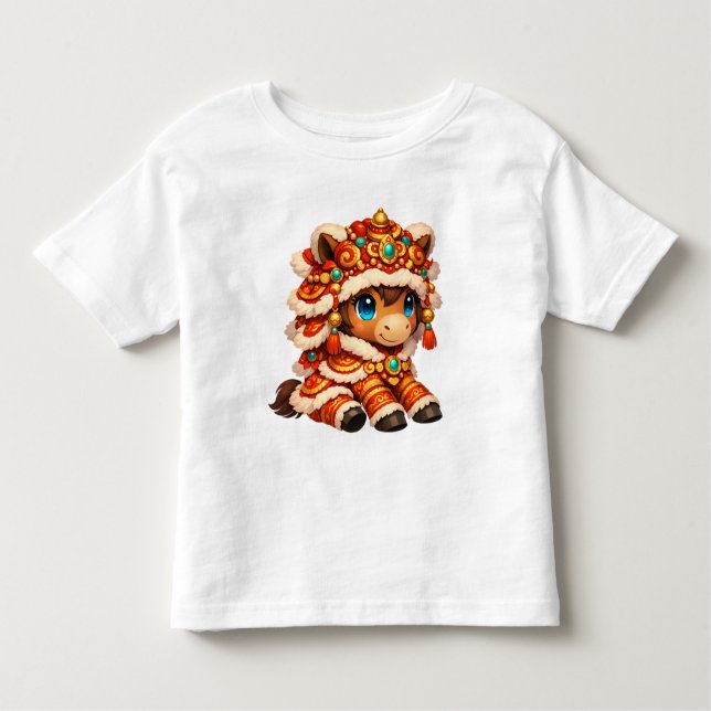 Camiseta Infantil Chinese New Year Horse 2026 Zodiac (Frente)