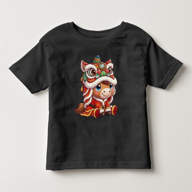 Camiseta Infantil Chinese New Year Horse 2026 Zodiac (Frente)