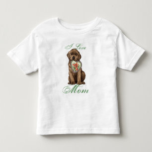 Camiseta Infantil Chocolate Lab Heart Mãe