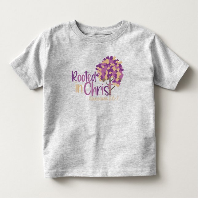 Camiseta Infantil Christian Enraizado Em Colossianos Cristos 2:7 Adi (Frente)